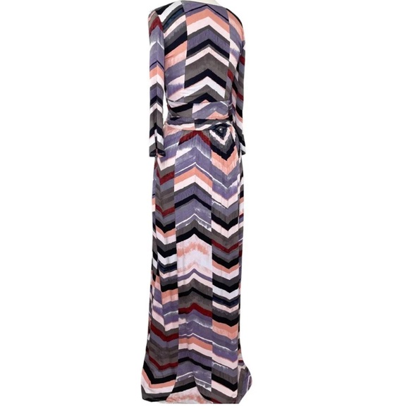 Anthropologie Novella Chevron Maxi Dress Maeve Size Small Multicolor Boho Beach - Picture 5 of 7